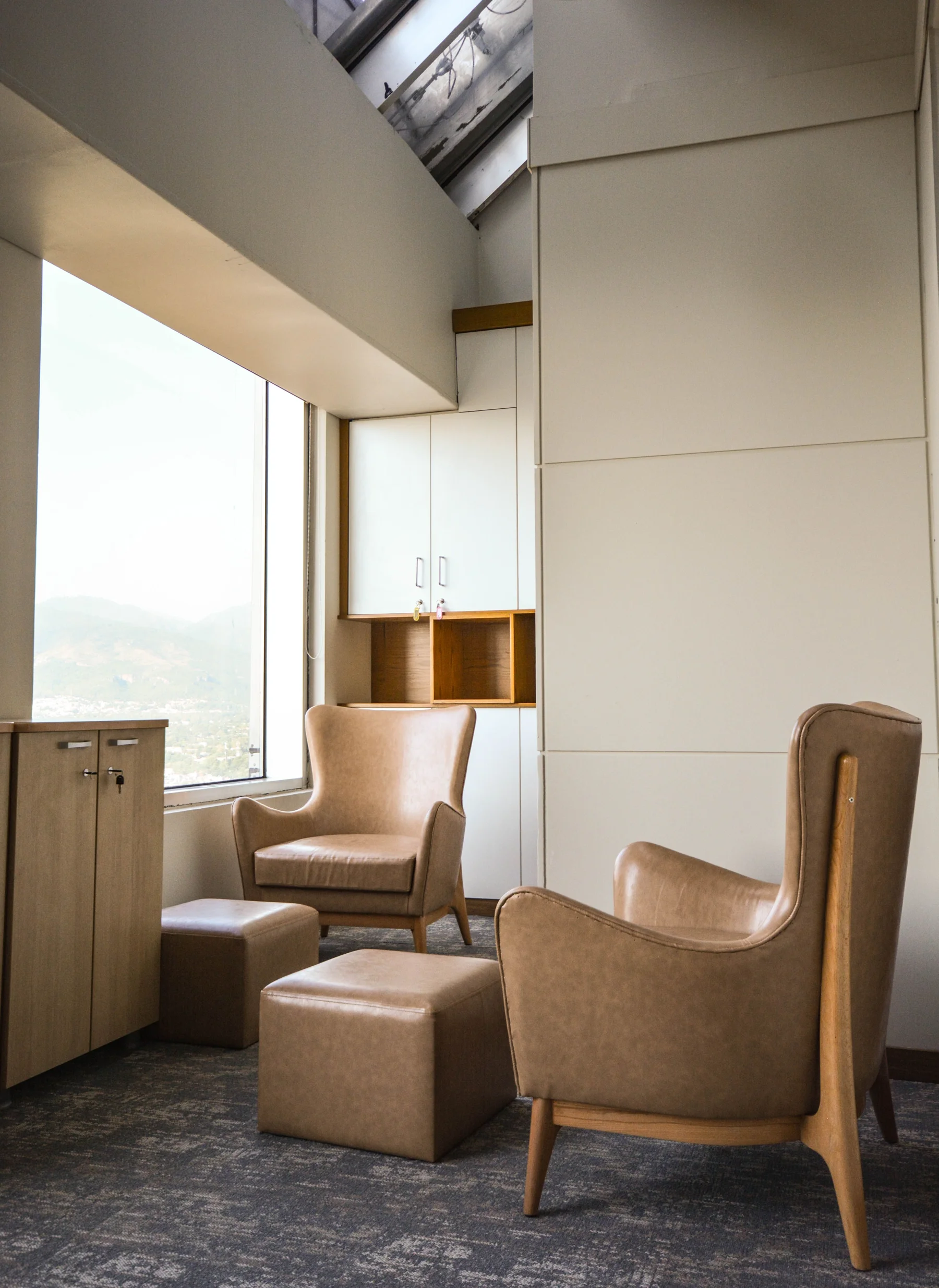 A quiet office seating area