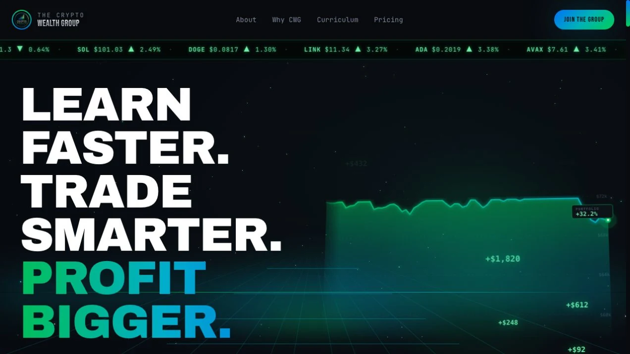 Crypto Wealth Group website homepage preview