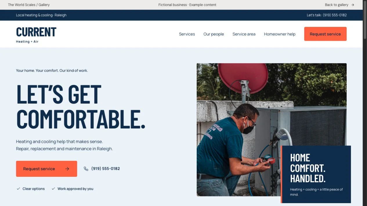Current website homepage preview
