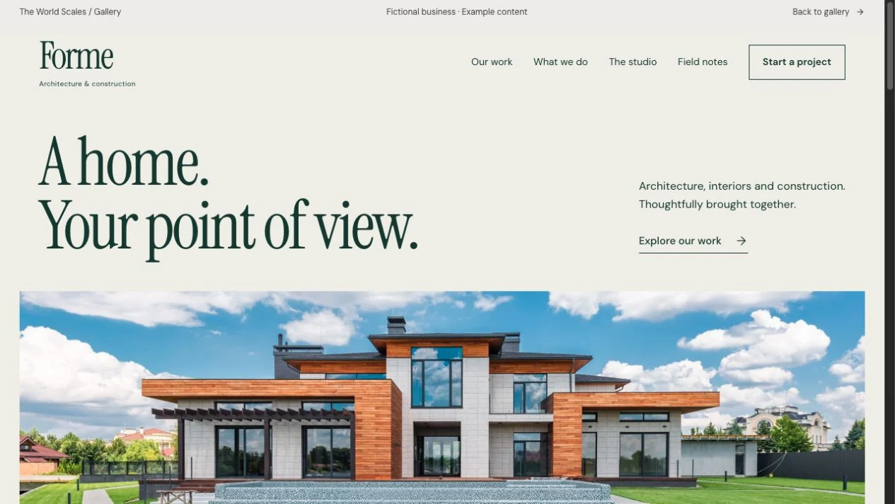 Forme website homepage preview