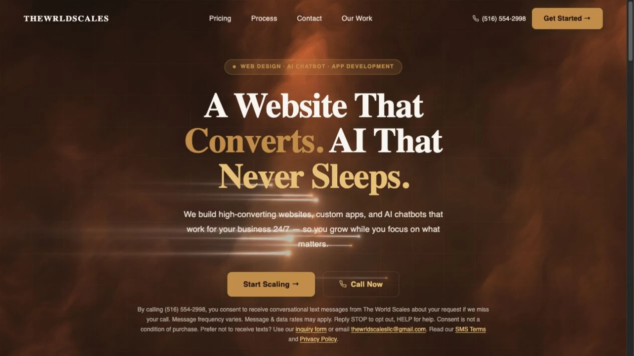 The World Scales website homepage preview