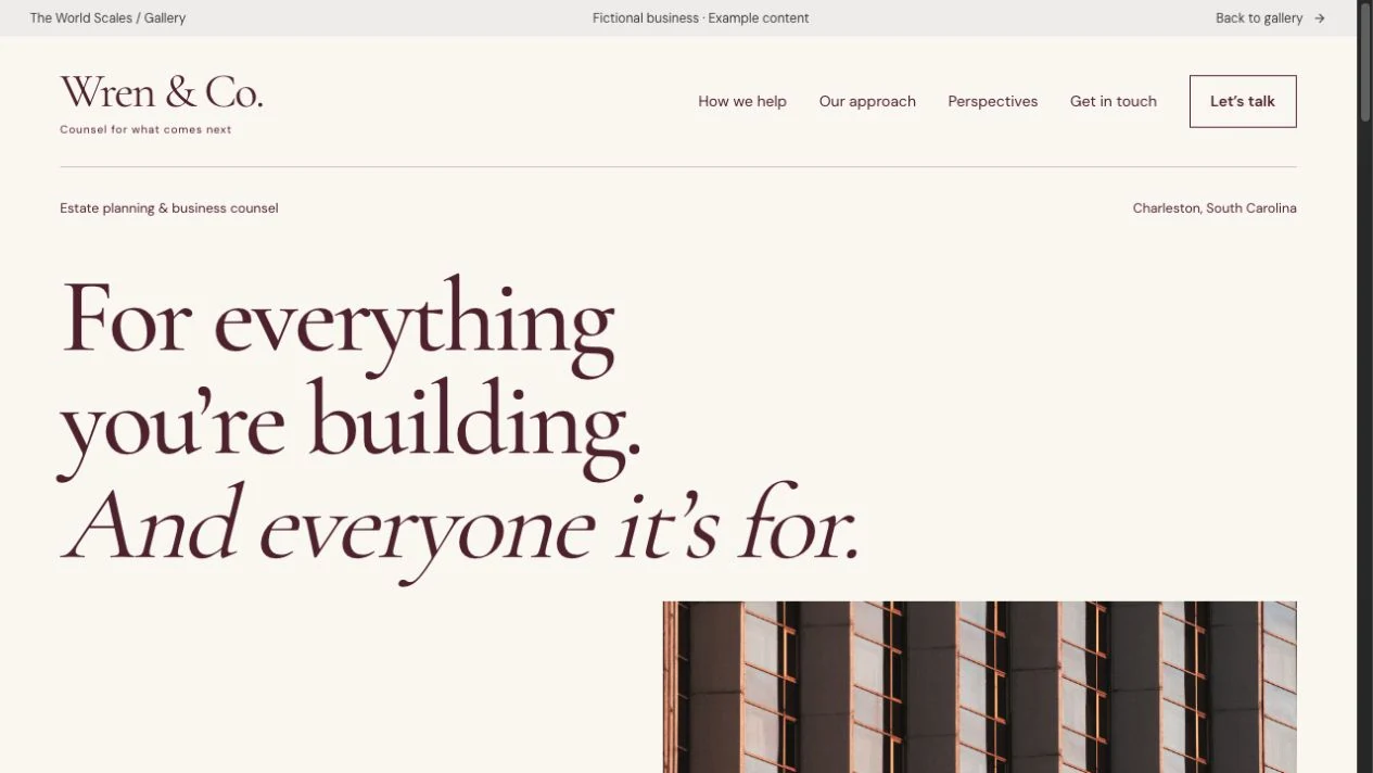 Wren & Co. website homepage preview